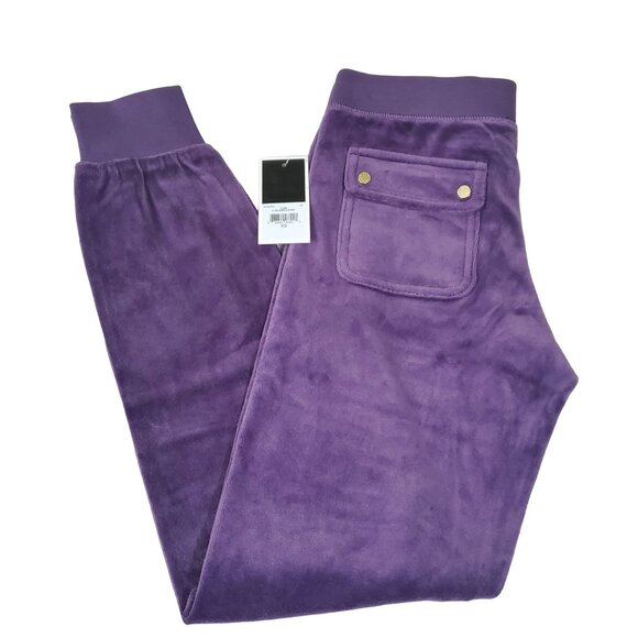 Juicy Couture womens zuma pants velour jogger purple size XS Back Pockets new - Picture 5 of 13